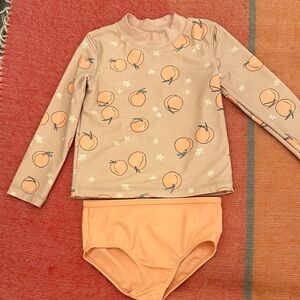 24M Peach Pattern Kids Rashguard Set